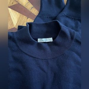The Row Dru Merino Wool Mock Neck Sweater